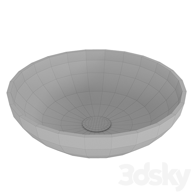 Countertop washbasin BelBagno BB344 3DS Max Model - thumbnail 2