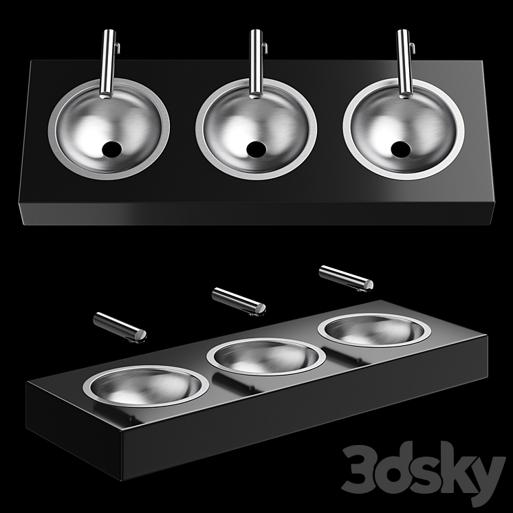 DELABIE public washbasins 3DS Max - thumbnail 2