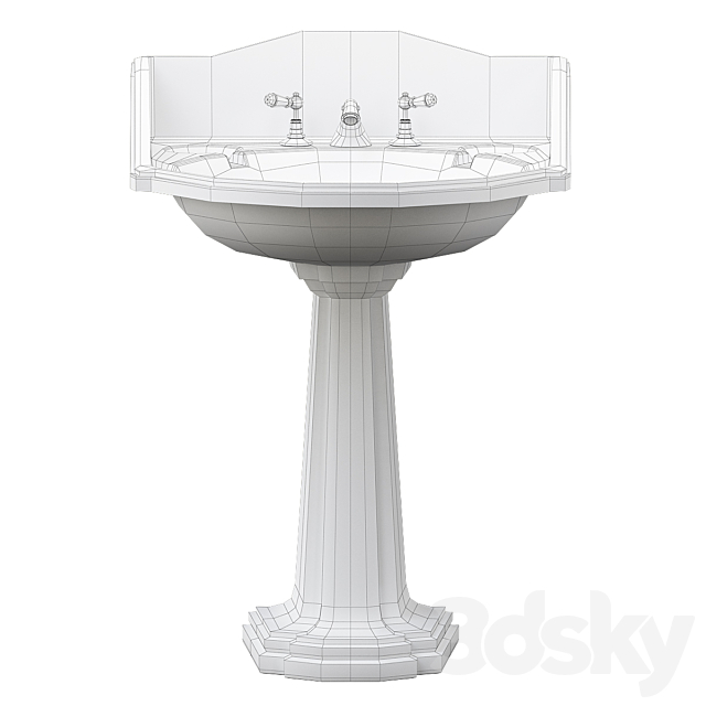 Devon & Devon OXFORD Pedestal washbasin 3DS Max Model - thumbnail 2