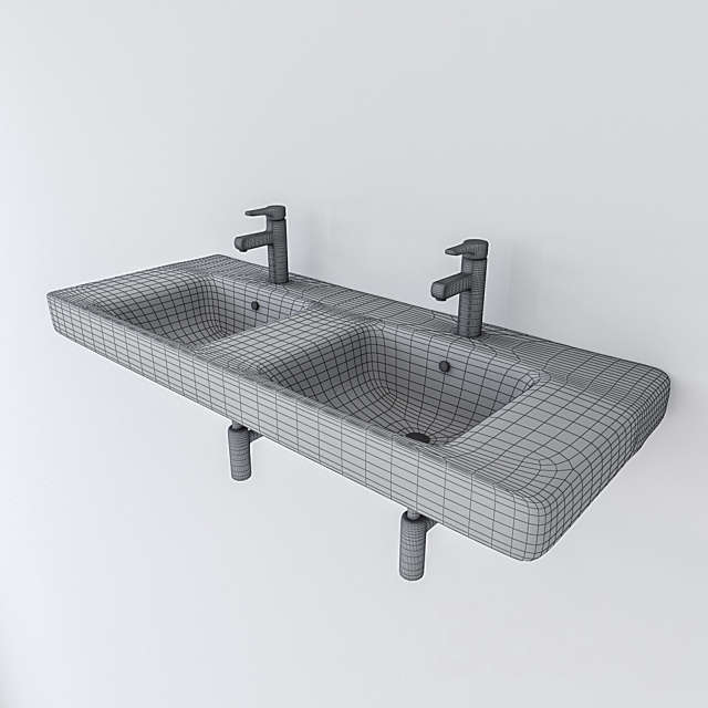 Double sink Jacob Delafon Odeon Up 3DS Max Model - thumbnail 2