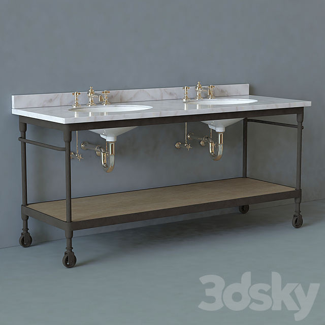 Dutch Industrial Double Washstand 3ds Max - thumbnail 1