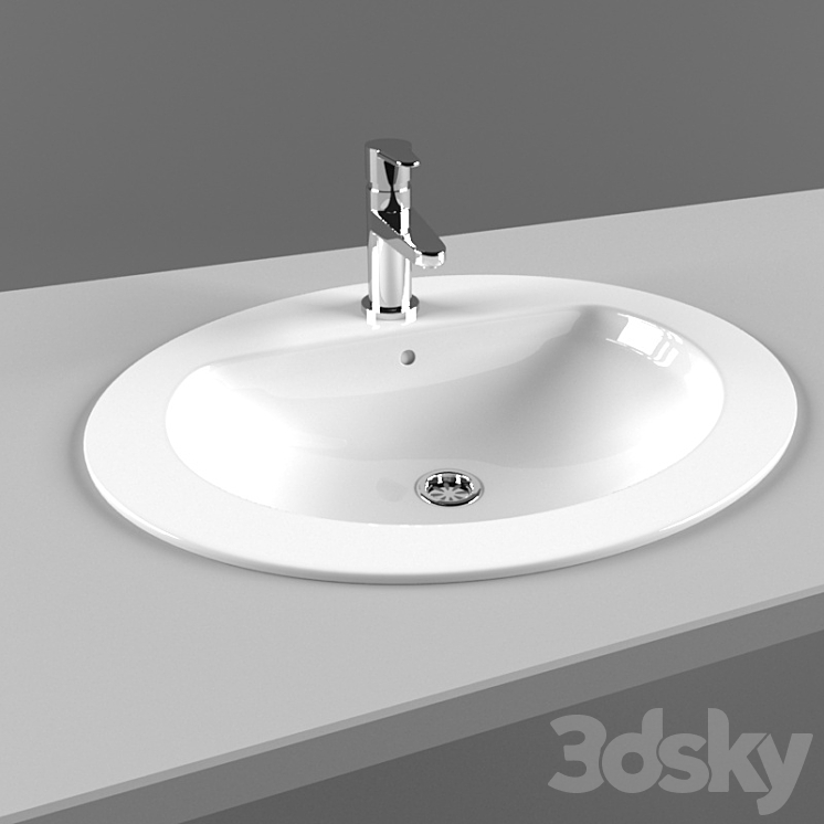 Flush sink with mixer 3DS Max - thumbnail 1