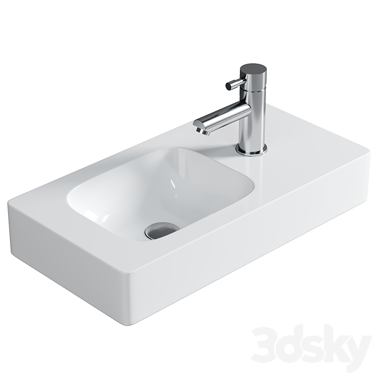 Geberit iCon hand washbasin white with KeraTect 3DS Max Model - thumbnail 3