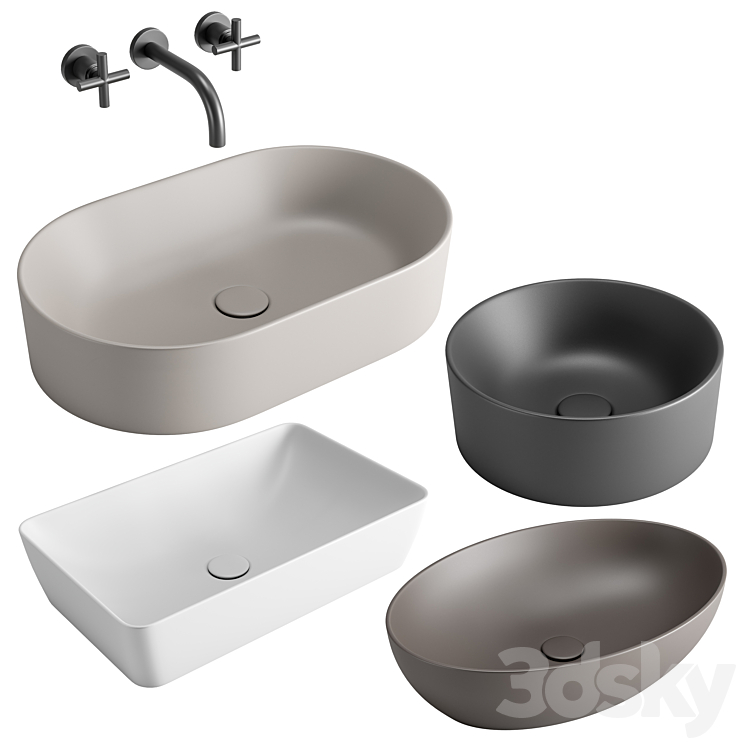 GSI ColorElements Washbasin Set 1 3DS Max - thumbnail 1