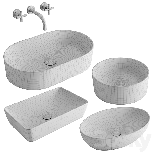 GSI ColorElements Washbasin Set 1 3DSMax File - thumbnail 2