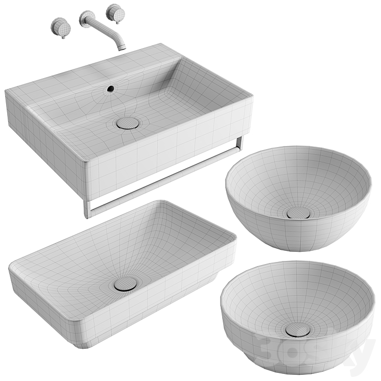 GSI ColorElements Washbasin Set 2 3DS Max Model - thumbnail 2