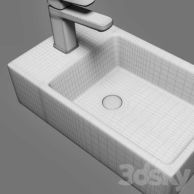 Ideal Stadart STRADA asymmetric washbasin 3DS Max Model - thumbnail 2