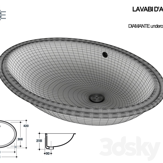 Kerasan Lavabi Diamante 0233 3DS Max Model - thumbnail 2