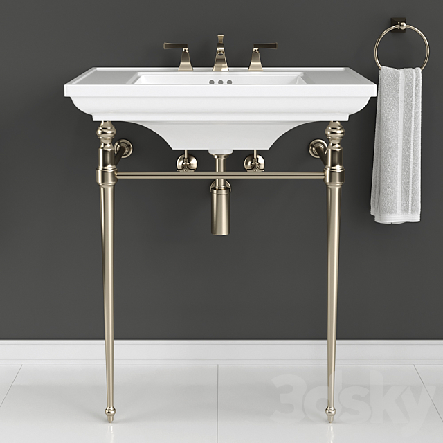 KOHLER “Memoirs” Console Table Bathroom Sink 3DS Max Model - thumbnail 2