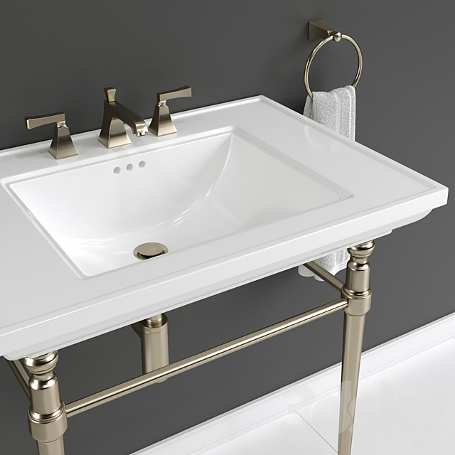 KOHLER “Memoirs” Console Table Bathroom Sink 3DS Max Model - thumbnail 4