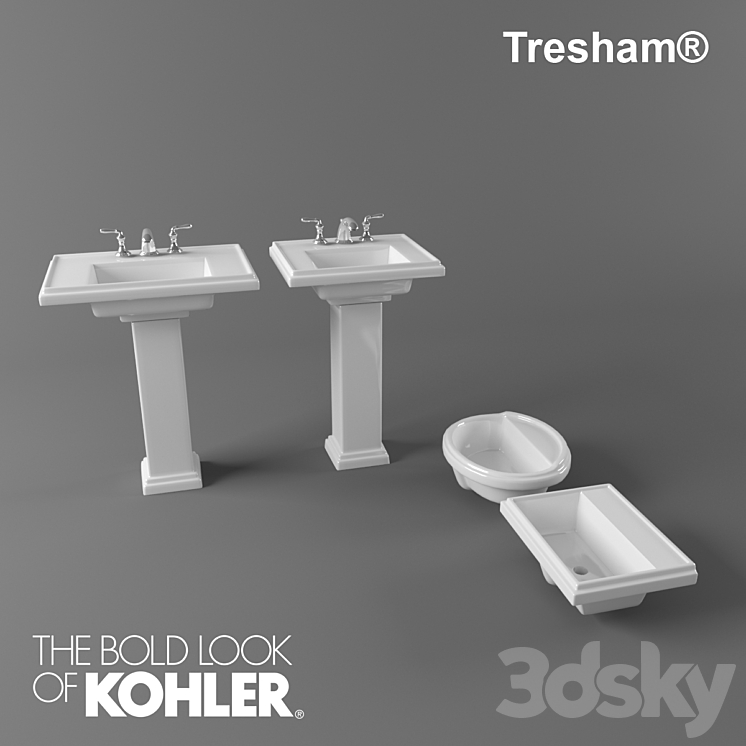 Kohler Tresham Sinks 3DS Max - thumbnail 1