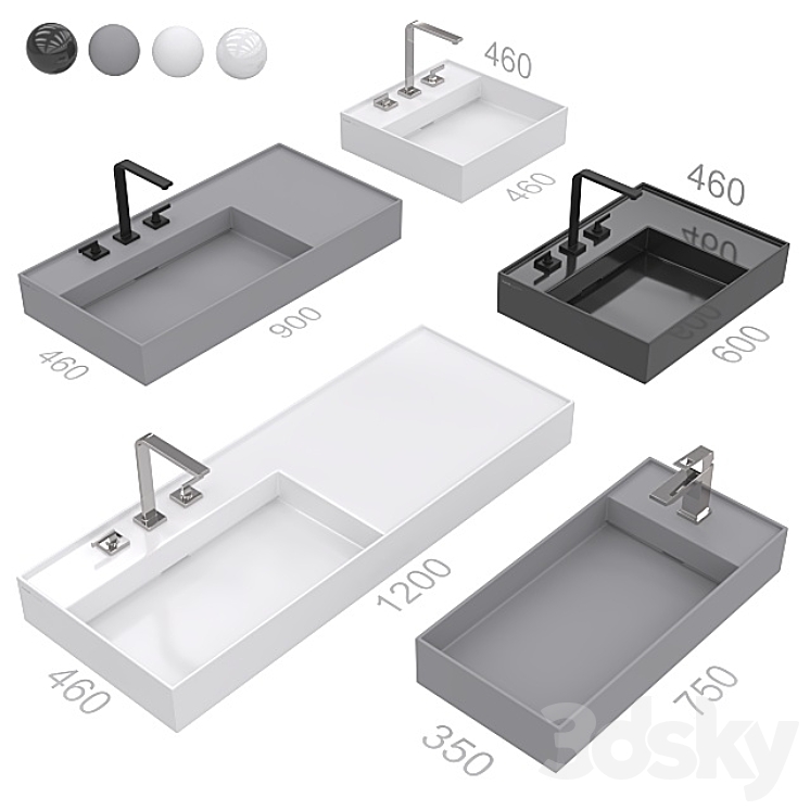 Laufen Kartell washbasins. 3DS Max - thumbnail 1