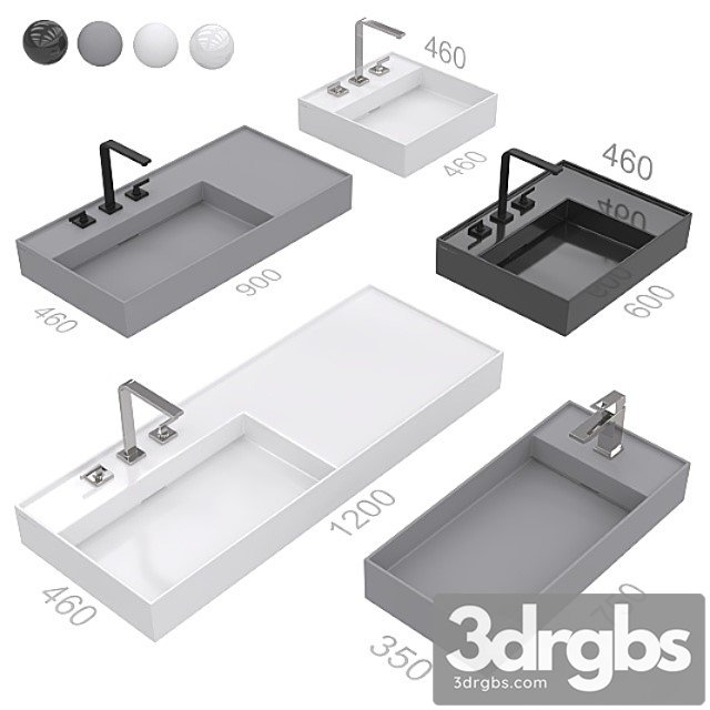 Laufen Kartell Washbasins 3dsmax Download - thumbnail 1