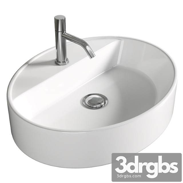 Lavabo Da Appoggio Con Foro Rubinetto Londra Ovale 50 Olympia 3dsmax Download - thumbnail 1