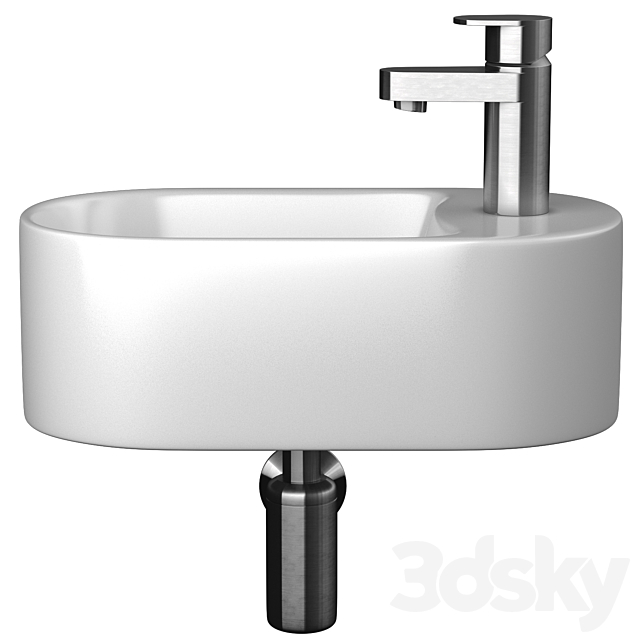 Nameeks Scarabeo Seventy Mini Sink & Roper Rhodes Stream Mini Mixer 3DS Max Model - thumbnail 3