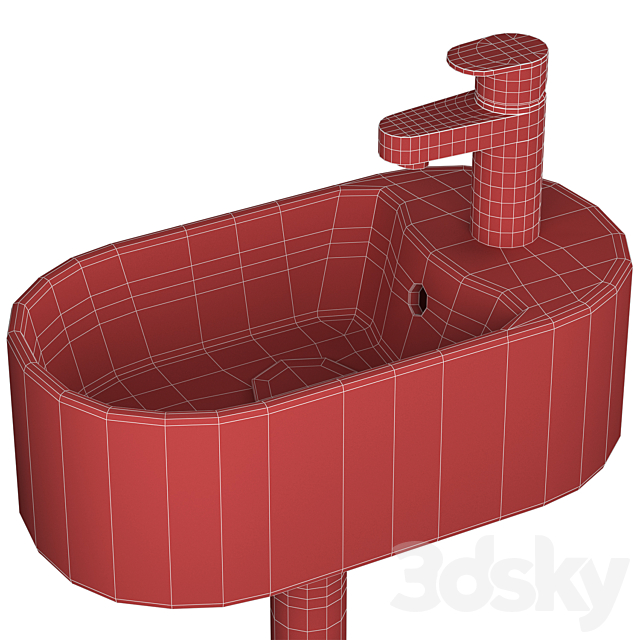 Nameeks Scarabeo Seventy Mini Sink & Roper Rhodes Stream Mini Mixer 3DS Max Model - thumbnail 4