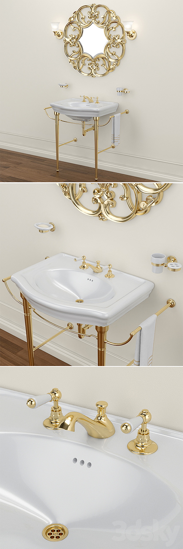 NEW ETOILE Sink and AMELIE mirror Devon Devon 3DS Max Model - thumbnail 2