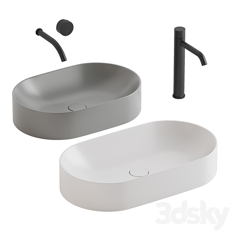 Nic Pin washbasins + Falper 3DS Max - thumbnail 1