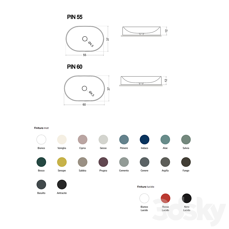 Nic Pin washbasins + Falper 3DS Max - thumbnail 2