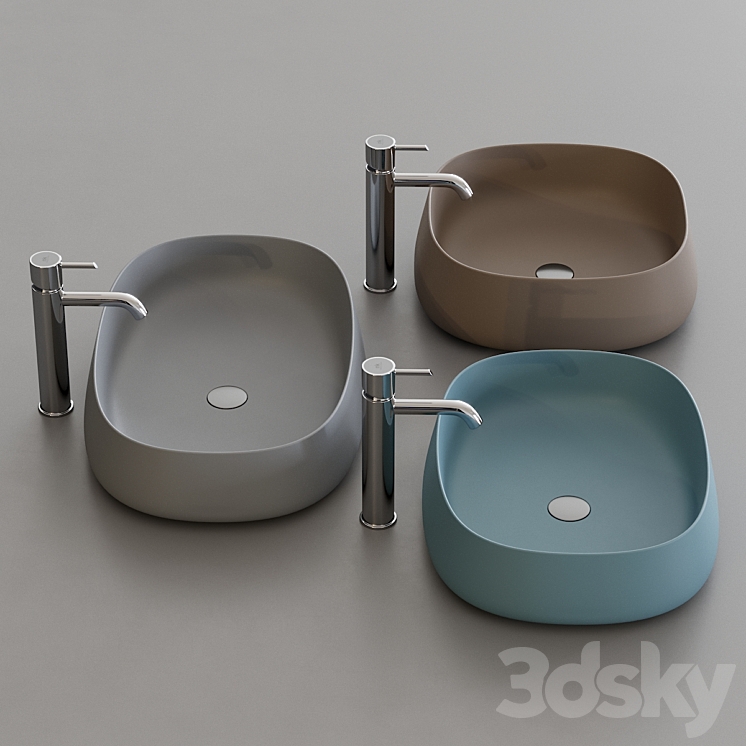 Olympia Ceramica Paddle Washbasin 3DS Max - thumbnail 2