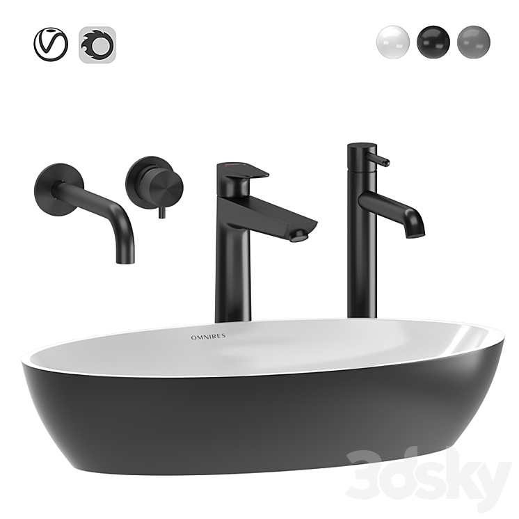 Omnires Siena Washbasin 3DS Max - thumbnail 1