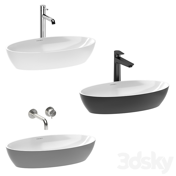 Omnires Siena Washbasin 3DS Max - thumbnail 2