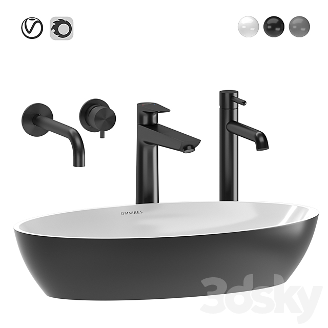 Omnires Siena Washbasin 3DSMax File - thumbnail 1