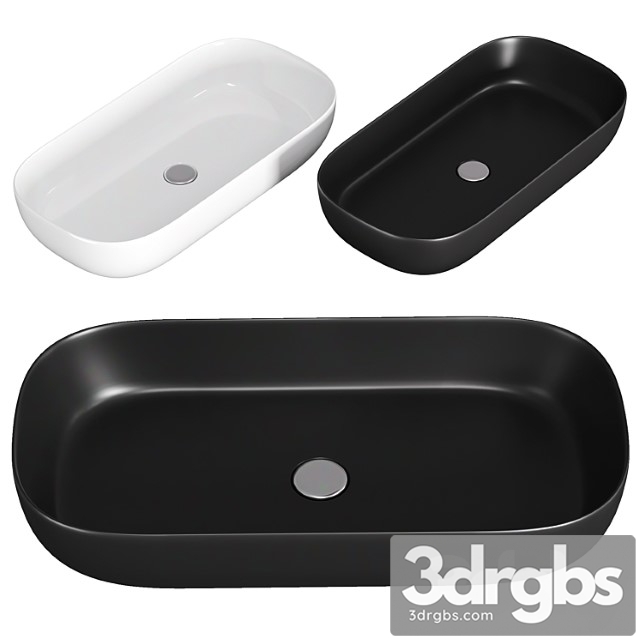 Oval Matte Black Vessel Sink in Ceramic 3dsmax Download - thumbnail 1