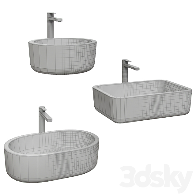 Overhead sinks villeroy boch Architectura 3DS Max Model - thumbnail 3