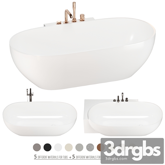 Rexa Hole Bathtubs Set 01 3dsmax Download - thumbnail 1