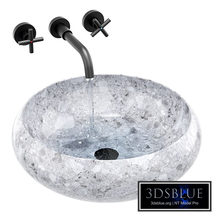 Ronda gray granite sink 3DS Max - thumbnail 3