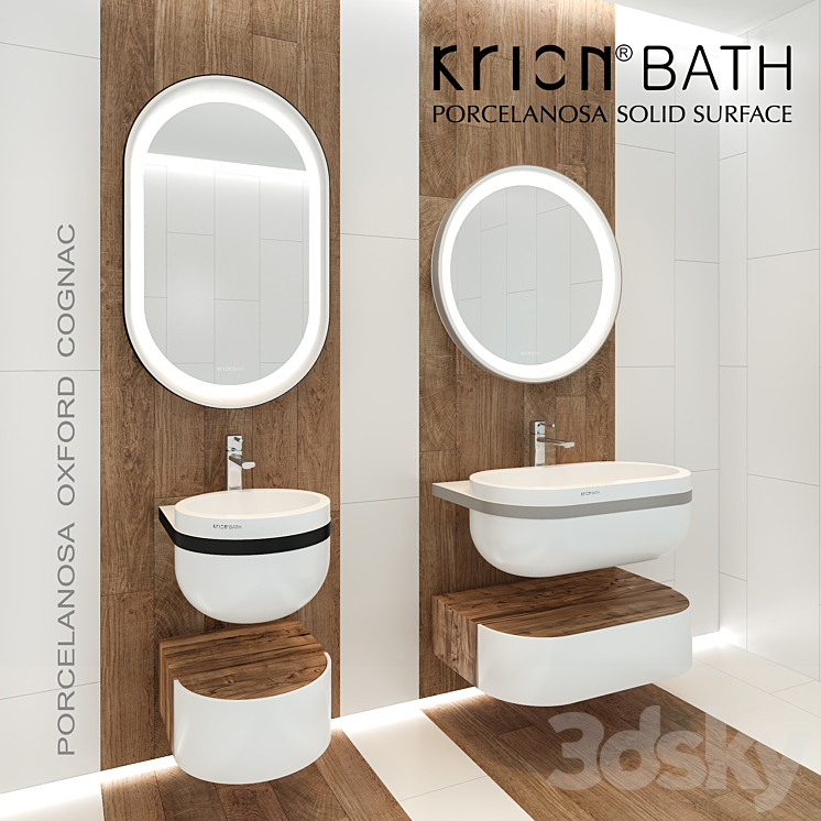 Rorcelanosa Krion bath Aro. Rorcelanosa Oxford Cognac. 3DS Max - thumbnail 1