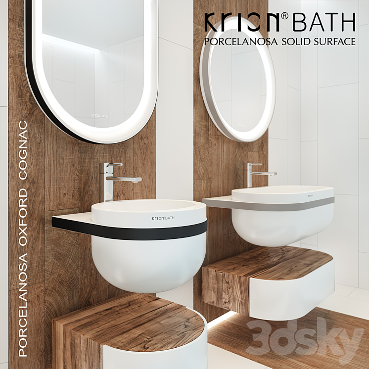 Rorcelanosa Krion bath Aro. Rorcelanosa Oxford Cognac. 3DS Max - thumbnail 2