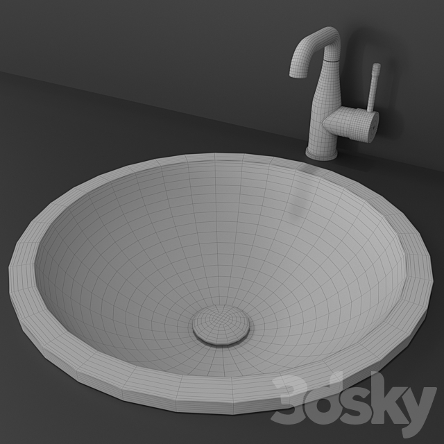 Round silk in sink by PAA 3DS Max Model - thumbnail 2