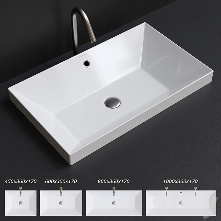 Scarabeo Ceramiche Teorema 2.0 Built-in Washbasin 3DS Max - thumbnail 1