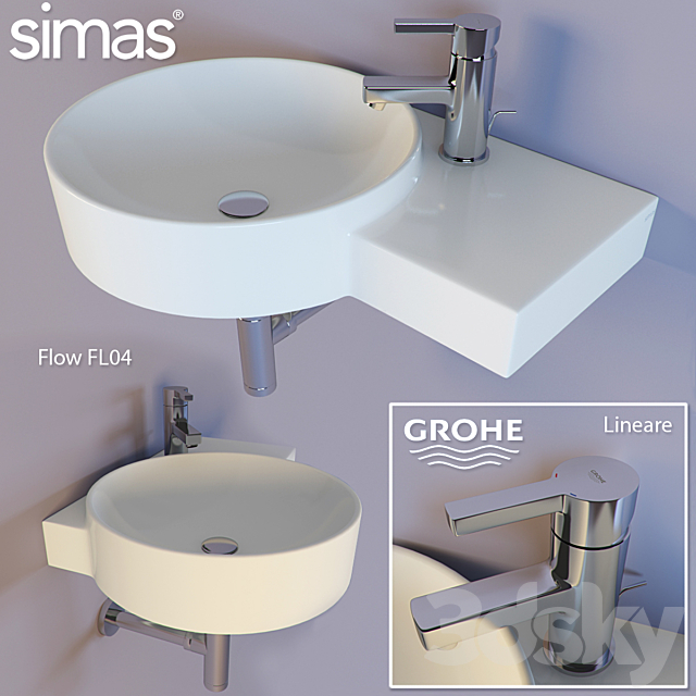 Simas Flow FL04 & Grohe Lineare 3ds Max - thumbnail 1