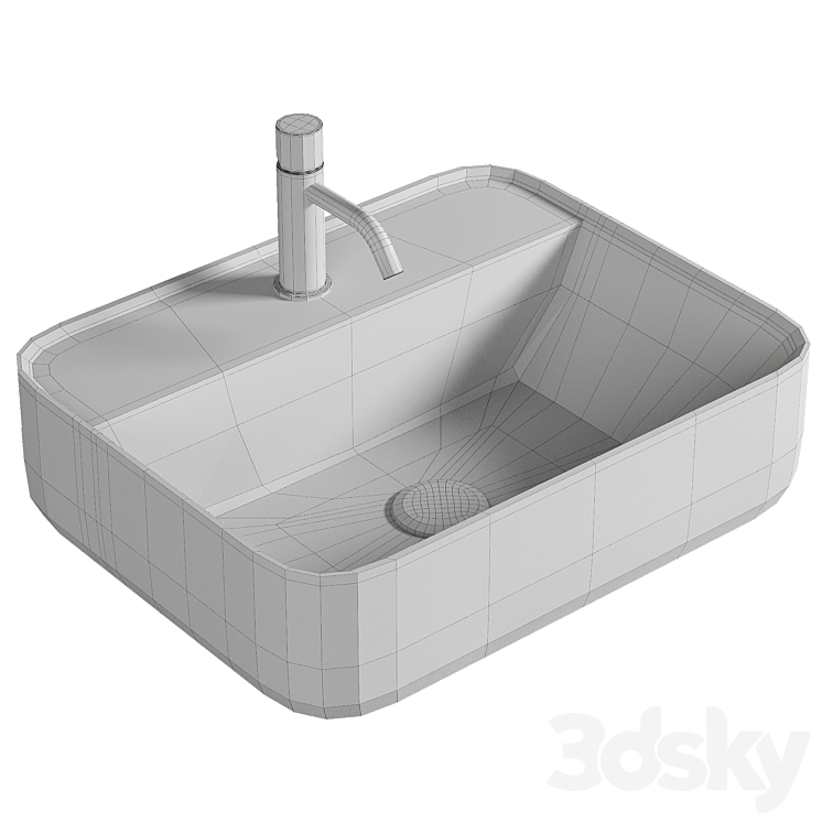 Sink Ceramica Nova Element CN5015 3DS Max Model - thumbnail 2