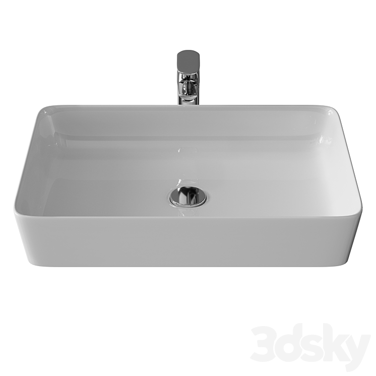 Sink Creavit UL060-00CB00E-0000 white 3DS Max - thumbnail 1