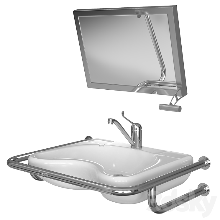 Sink for people with disabilities 3DS Max - thumbnail 1