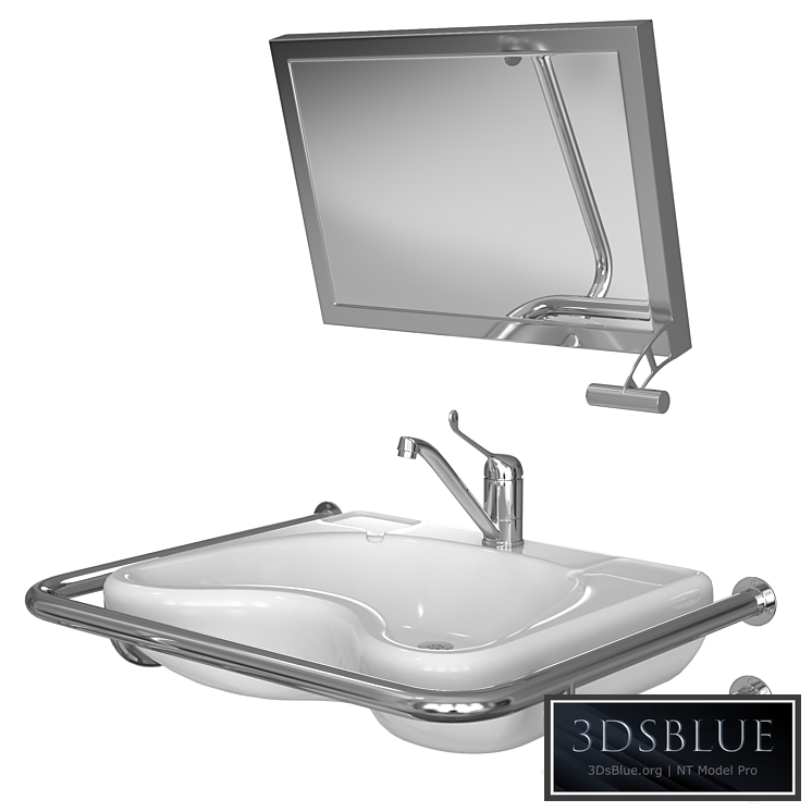 Sink for people with disabilities 3DS Max - thumbnail 3