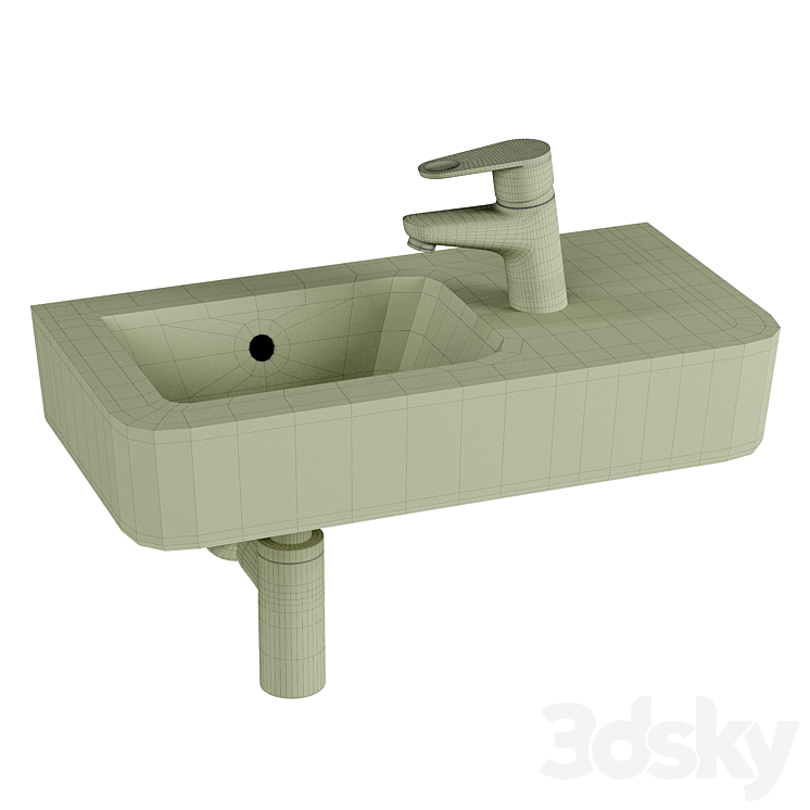 Sink Geberit (Keramag) Renova Nr1 276250000 white 3DS Max Model - thumbnail 2