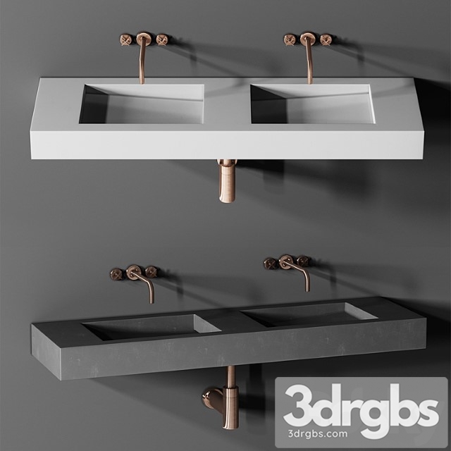 Sink Kast Flor Double Basin 3dsmax Download - thumbnail 1