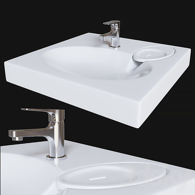 Sink paa claro 3DS Max Model - thumbnail 1