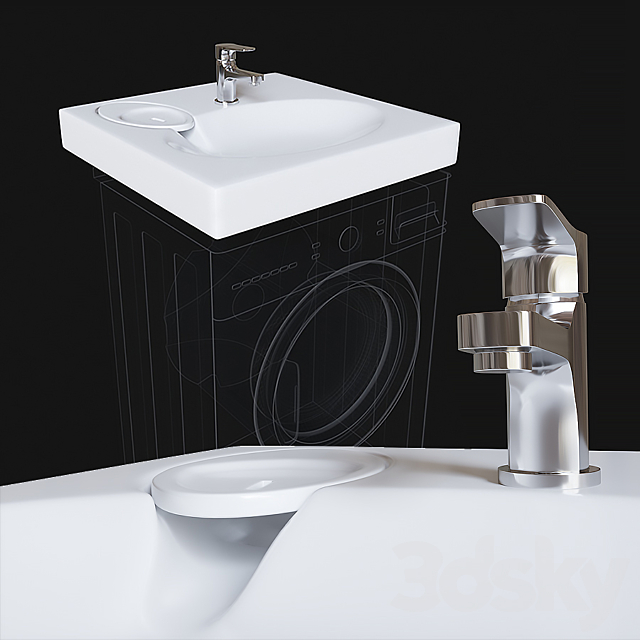 Sink paa claro 3DS Max Model - thumbnail 2