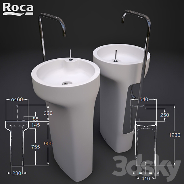 Sink Roca Amberes 3DS Max Model - thumbnail 1