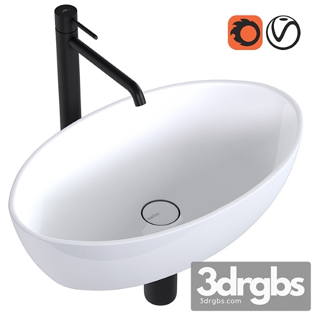 Sink salini alda 01 & faucet noken round by porcelanosa - thumbnail 1