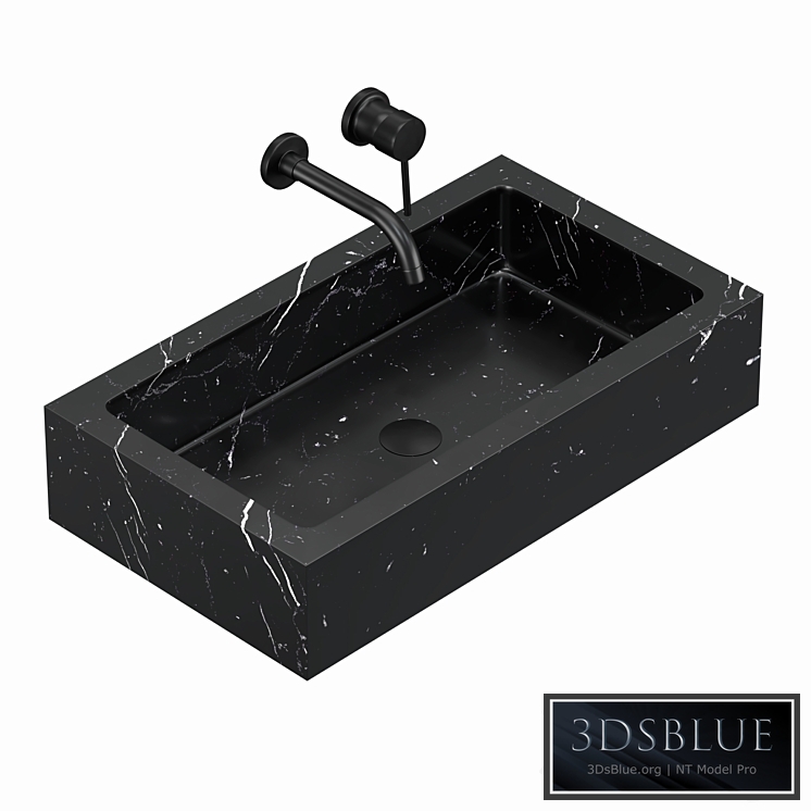 Sink (washbasin) Biruta black marble and mixer Solitario 3DS Max - thumbnail 3