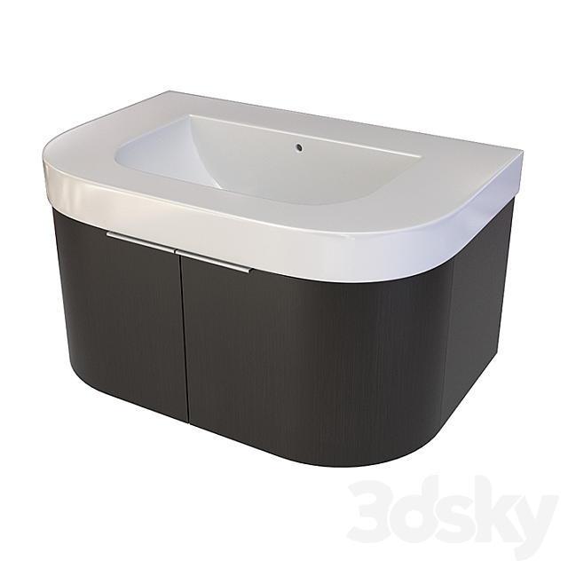 sink with pedestal Duravit Happy D 3ds Max - thumbnail 1