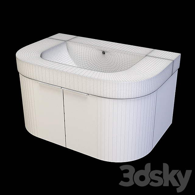 sink with pedestal Duravit Happy D 3ds Max - thumbnail 3