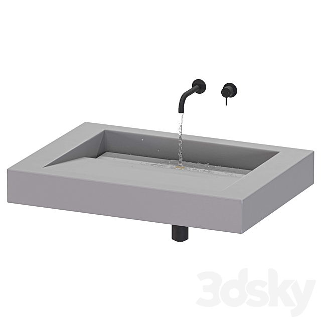 SSI Design Indiana wastafel Solid Surface minimal 3DSMax File - thumbnail 4